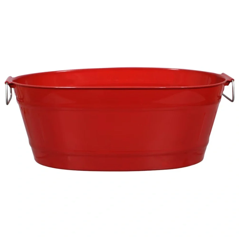 3 Pack Harvest Colored Oval Plastic Party Tubs With Handles
